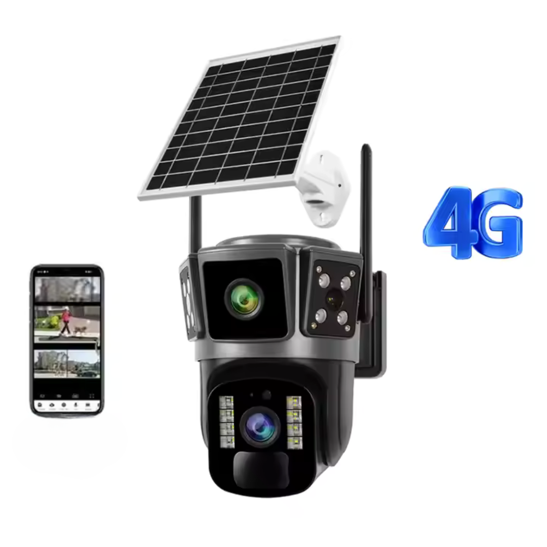 Camera solara Dubla 4G, Rezolutie 3+3Mpx, Led-uri IR, Panou solar 10w 