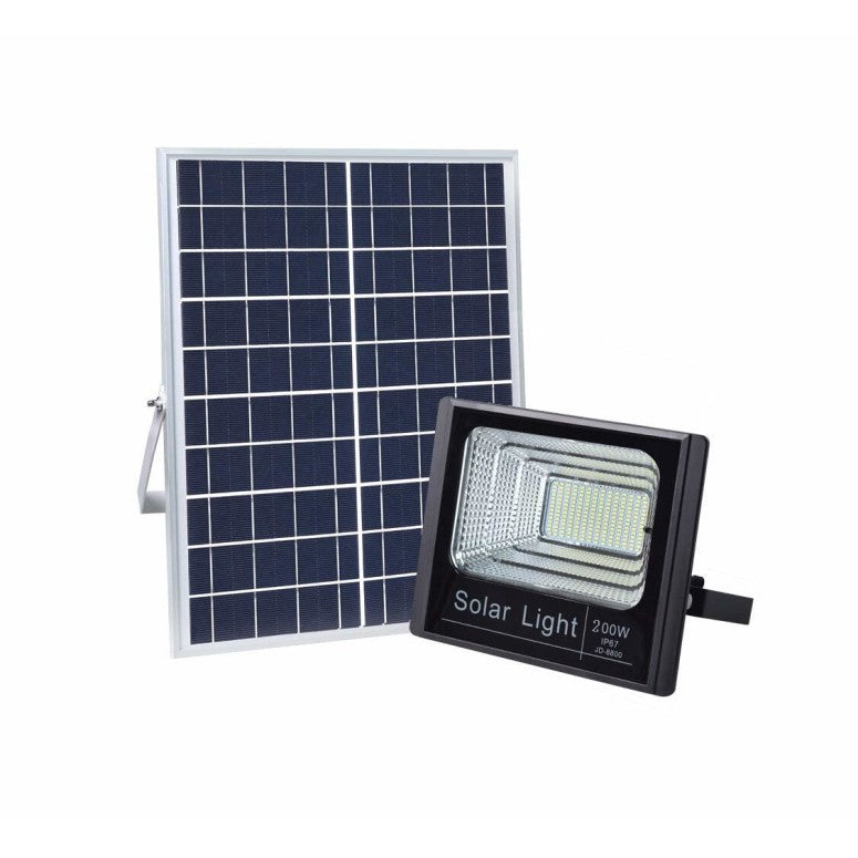 Proiector Solar 200W, 125 LED, cu panou solar si telecomanda 