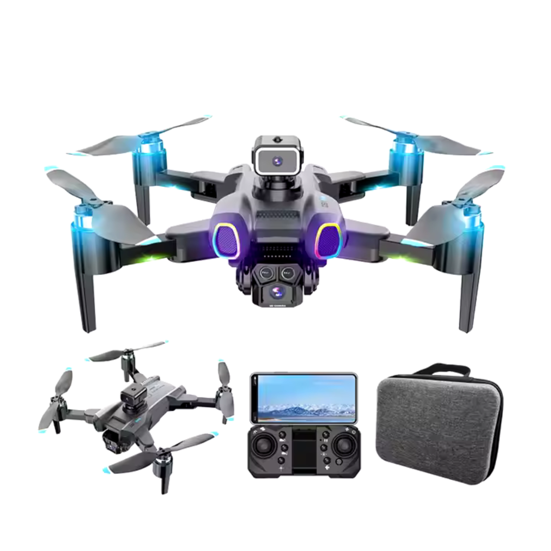 Drona 4K cu 2 Camere, Senzori de Evitare a Obstacolelor, Lumini RGB, Autonomie 20min, Distanta Operare 200M 