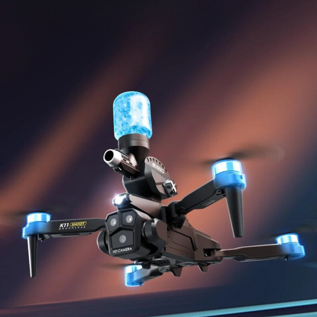 Drona Generatia 2024 cu 4 camere si lansator de bile, Raza 150m, Autonomie 18min 