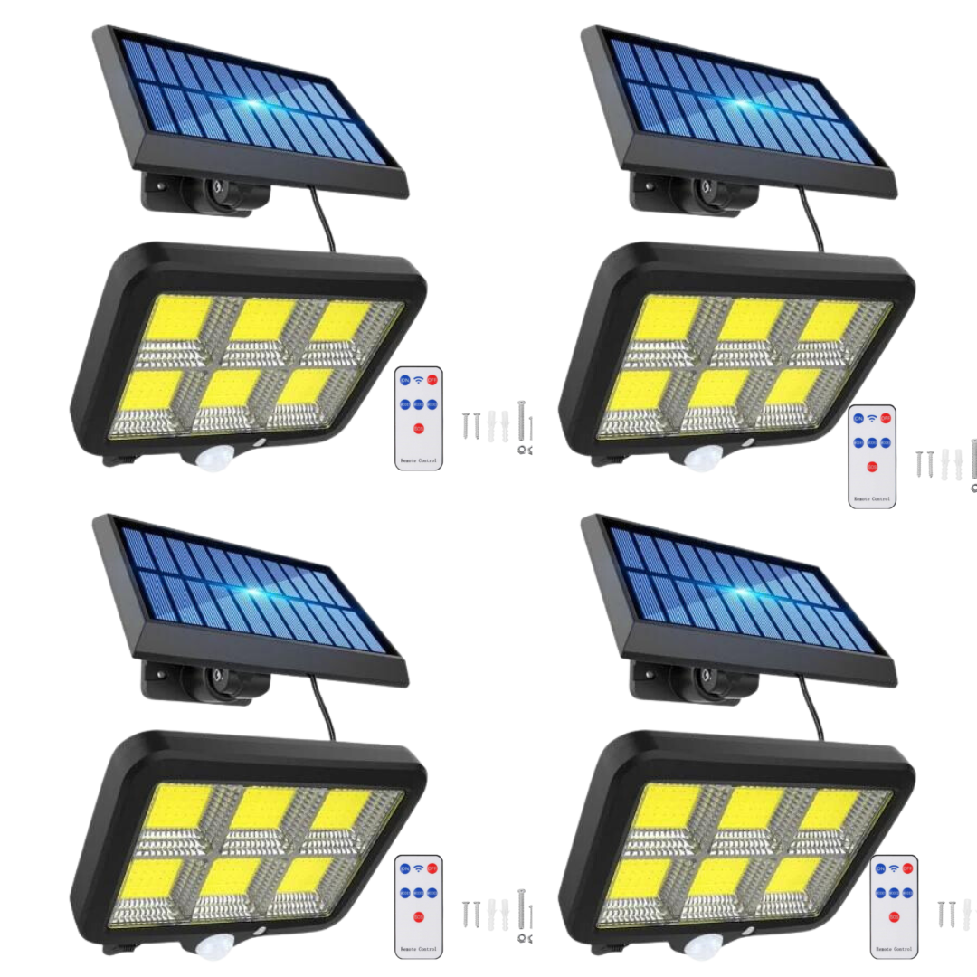Set 4 x Proiector solar 120 LED senzor de miscare 