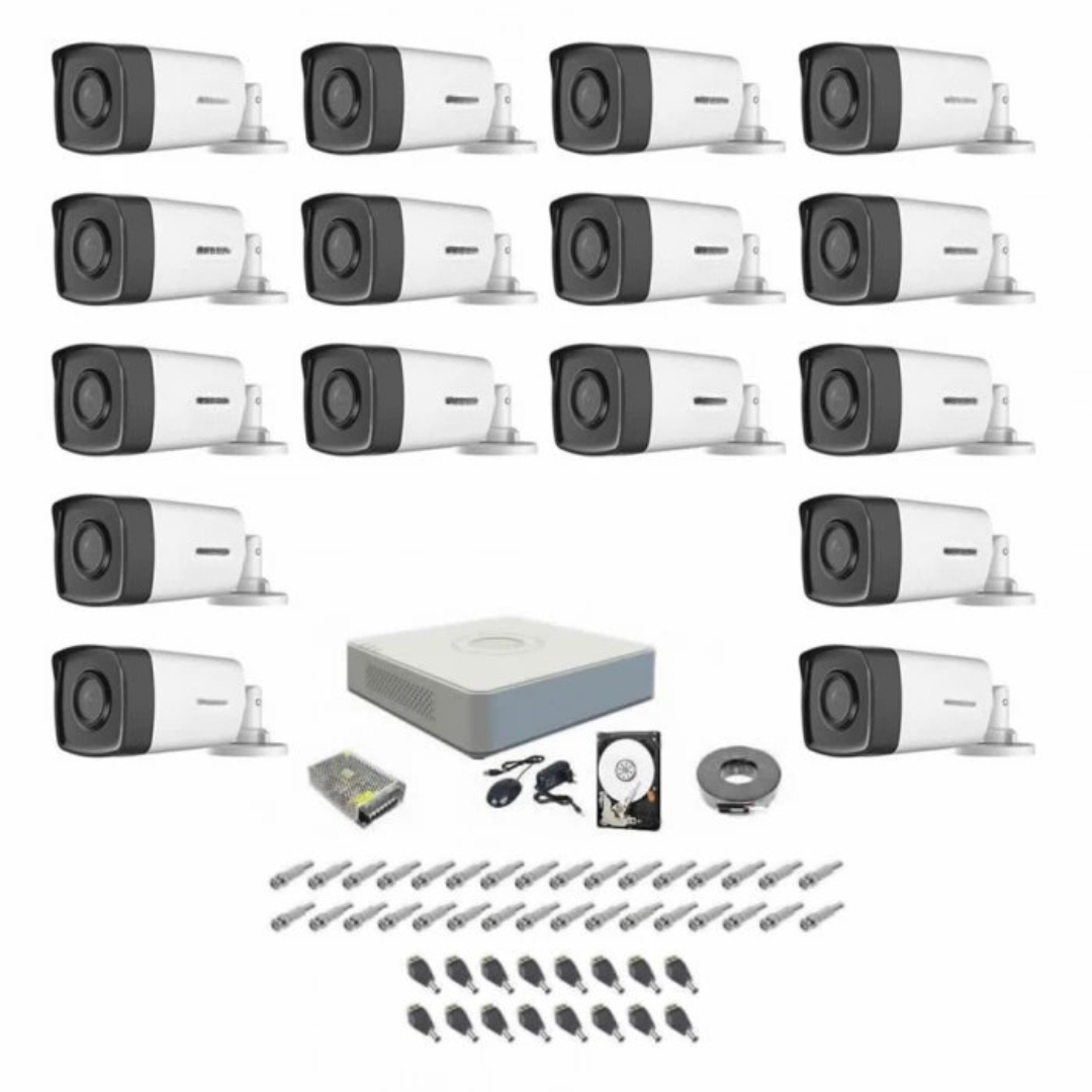 Sistem de supraveghere complet 1080P iKlass Turbo HD EXT 16 camere IR 80 m 