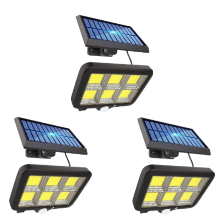 Set 3 Proiectoare solare 120 LED COB 