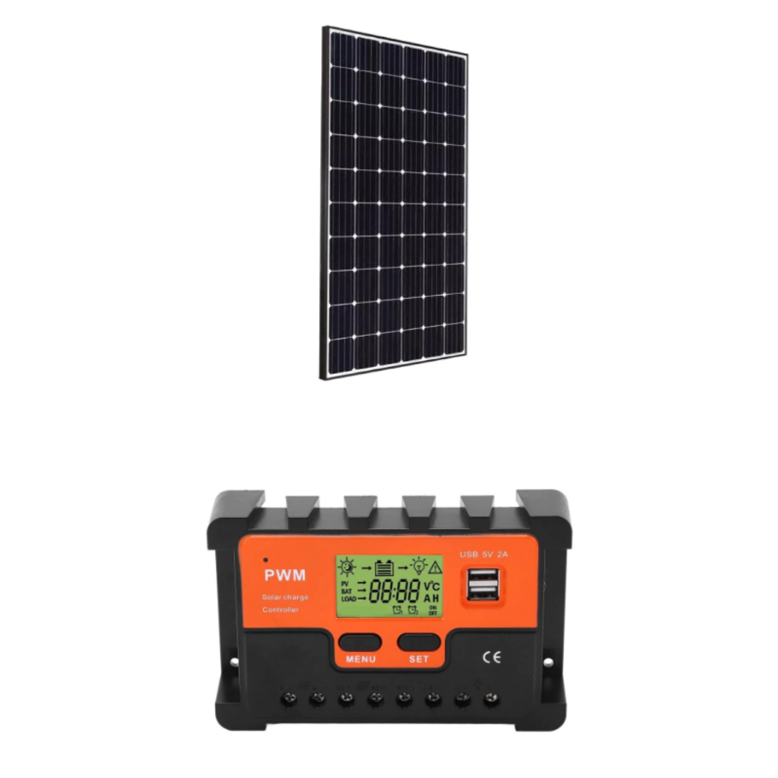 Panou solar 150w + Controller tensiune 10A 
