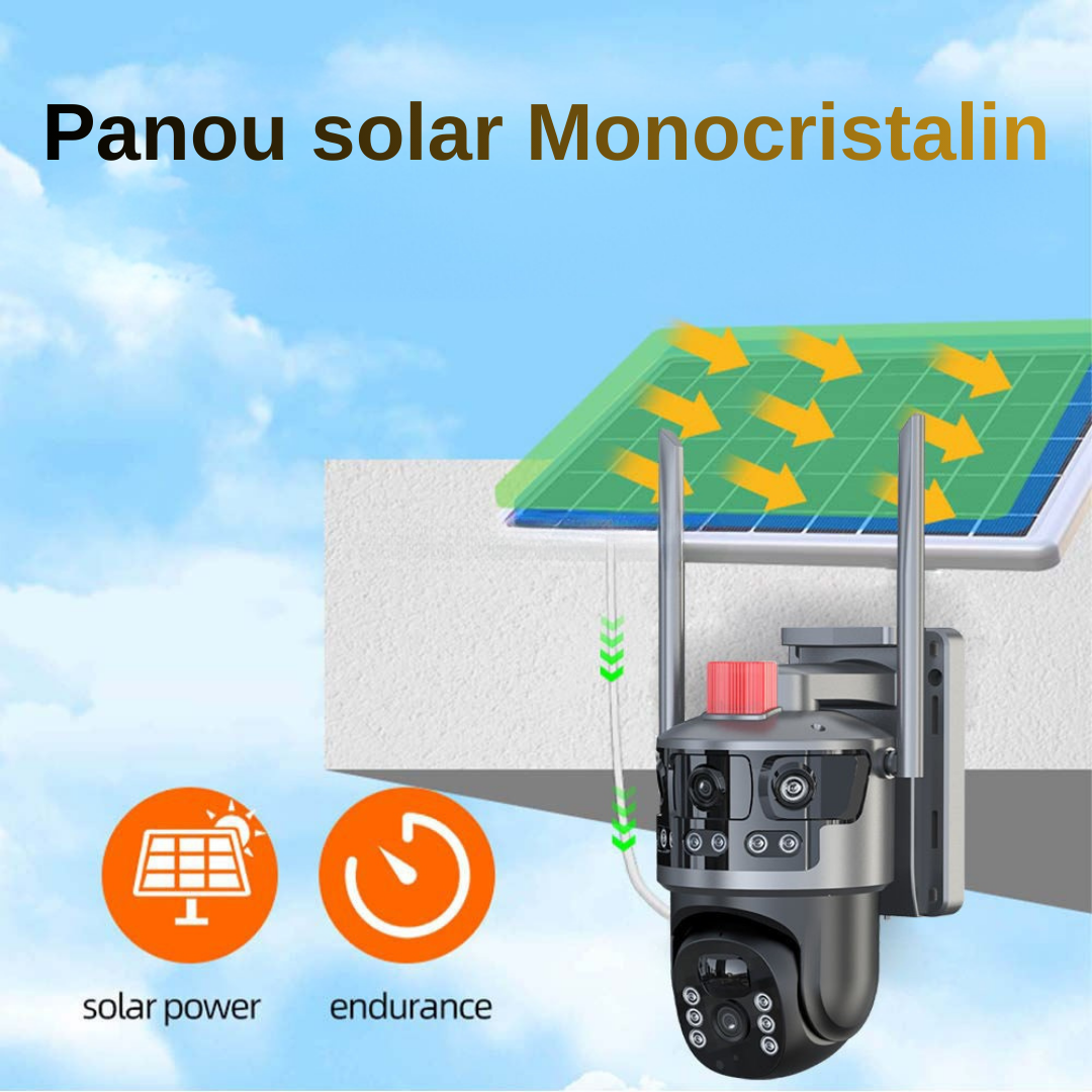 Cameră dual-lens cu lentilă fixă și rotativă, rezoluție 12MP și autonomie 18.000mAh.