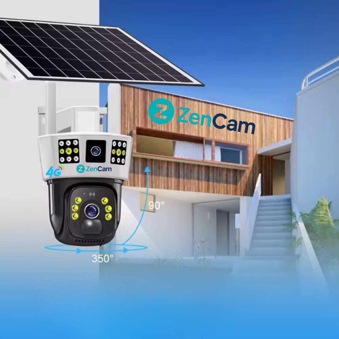 Cameră dual-lens 8MP cu alimentare solară și acoperire panoramică 360°.