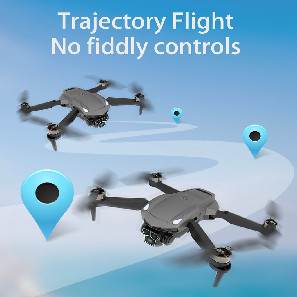 Detaliu camera HD a dronei cu senzori de stabilizare