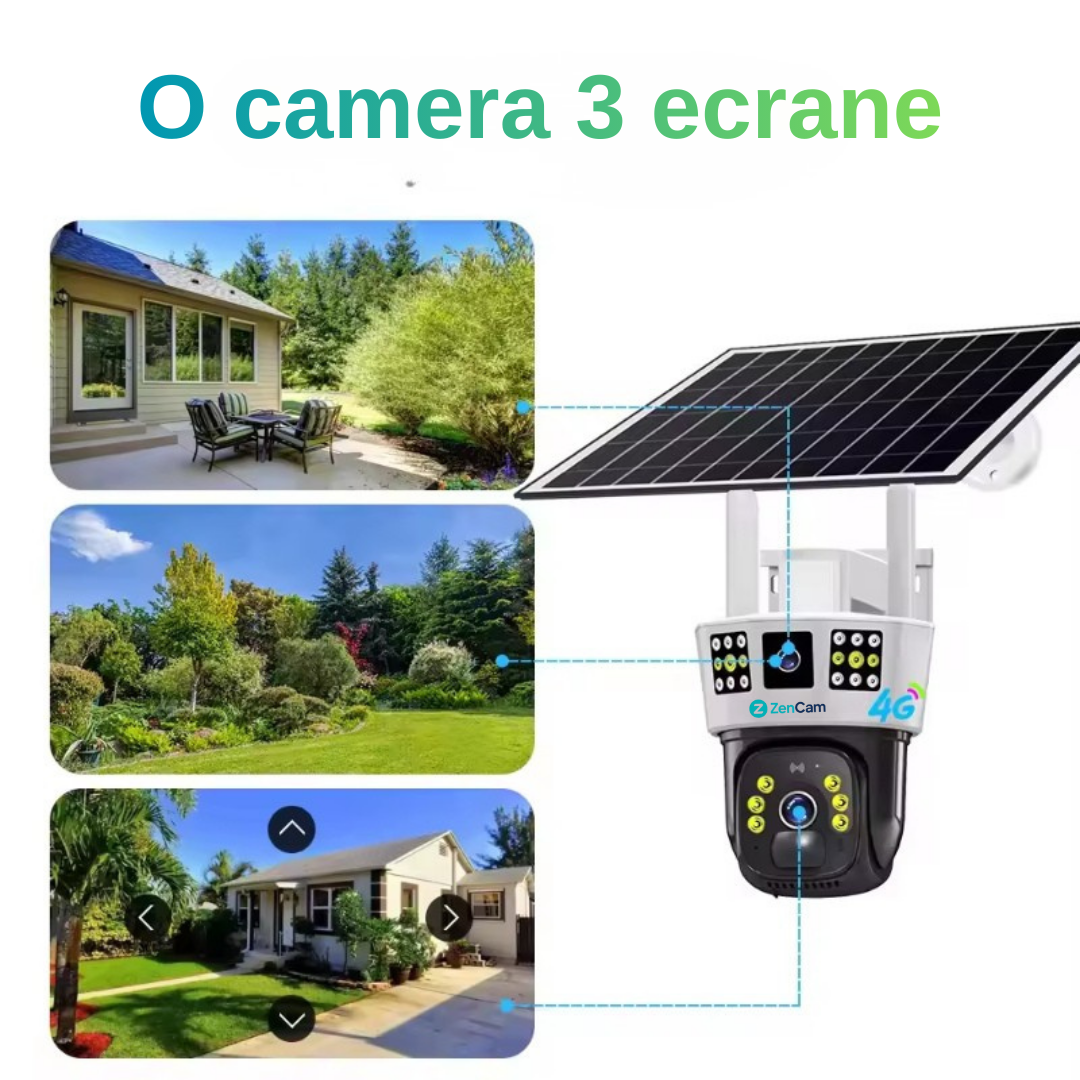 Cameră solară 8MP cu senzor de mișcare, night vision și autonomie extinsă.