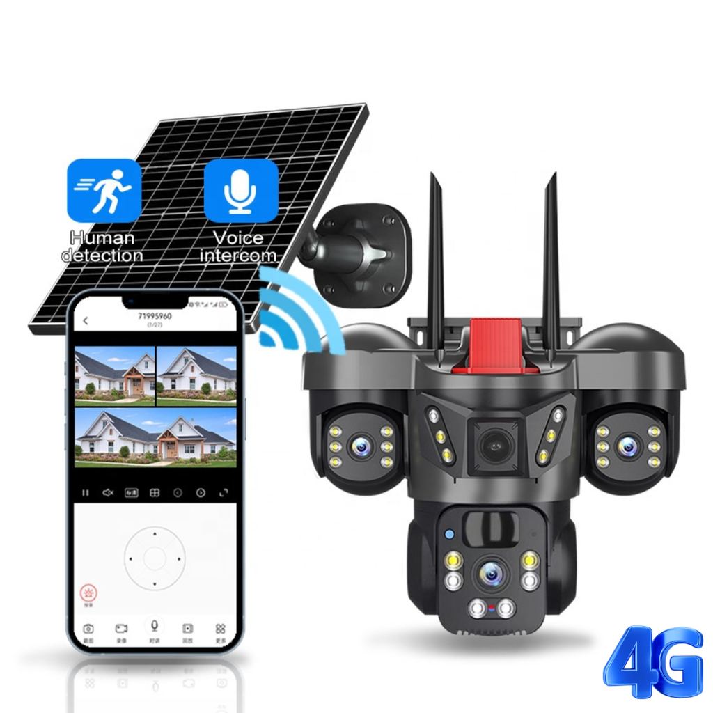 Cameră de securitate cu panou solar 10W