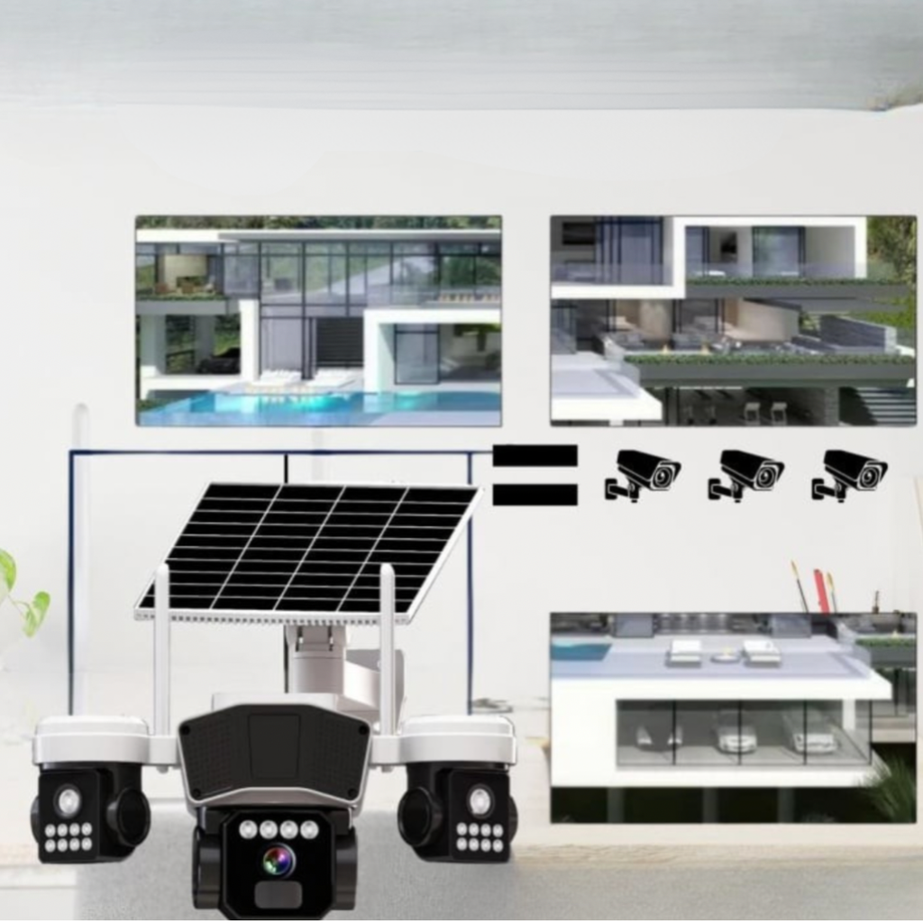 Cameră solară 4G cu 3 senzori de mișcare, alarmă integrată și detectare inteligentă pentru securitate avansată