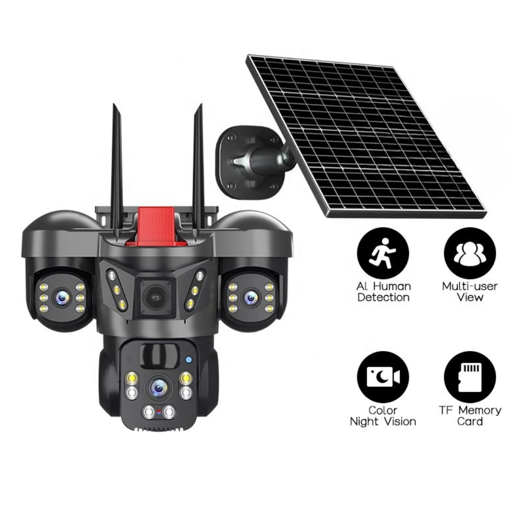Cameră solară exterior cu senzor de mișcare și alarmă
