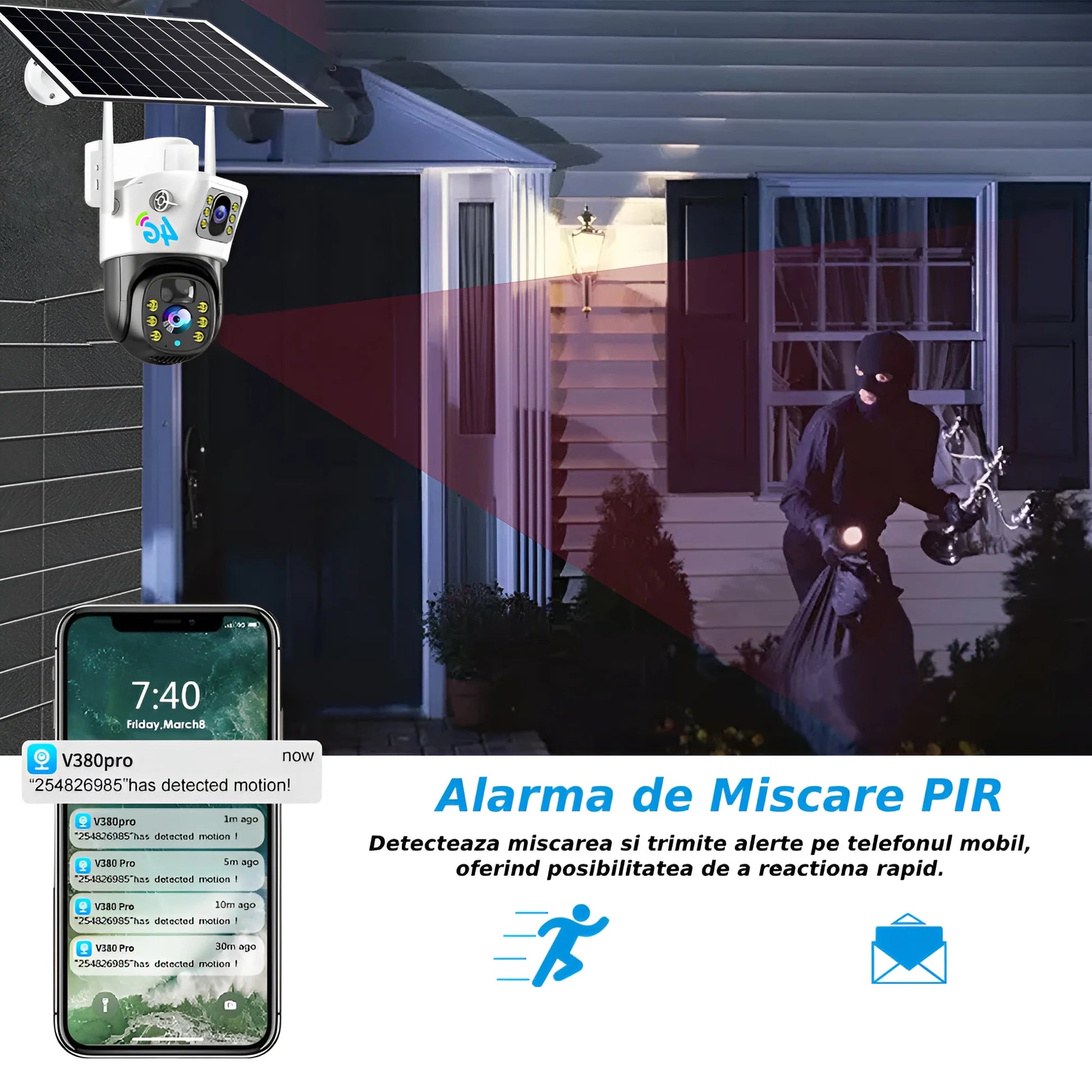 Cameră ZENCAM cu senzor inteligent de mișcare pentru exterior