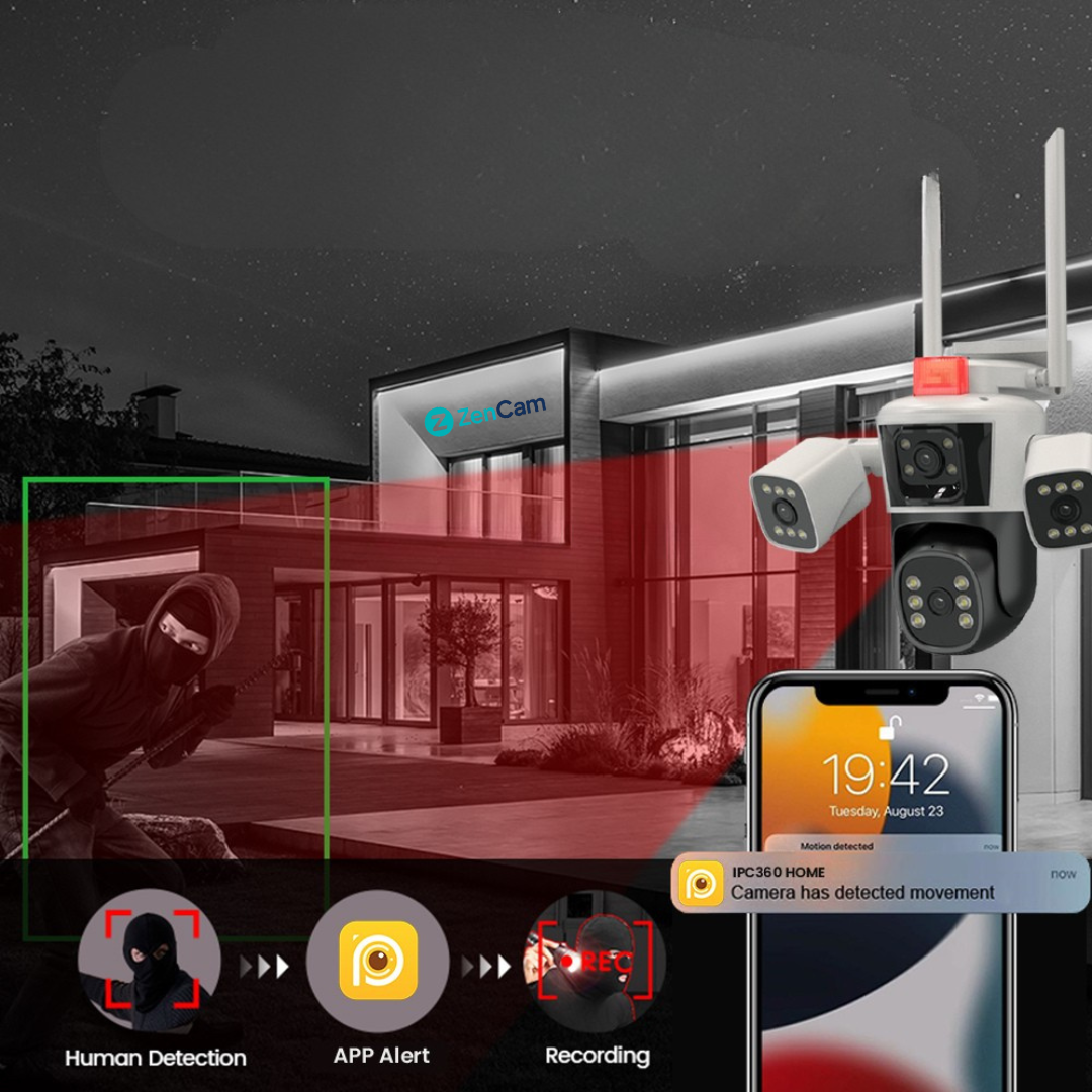 Cameră 3MP cu conectare LAN și WiFi pentru monitorizare