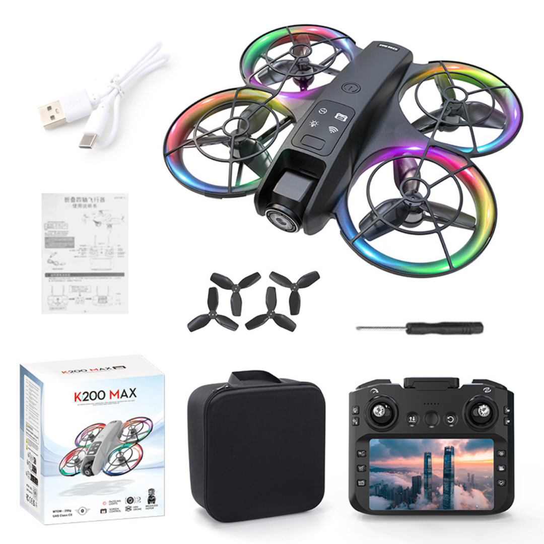 Dronă cu telecomandă cu ecran pentru transmisie live și cameră video integrată