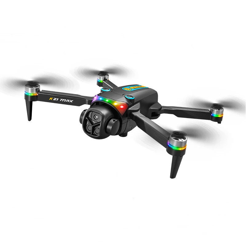 Dronă cu lumini RGB spectaculoase în zbor la distanță de 150 metri