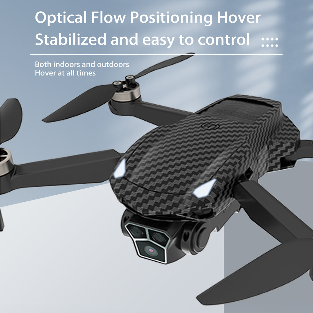 Drona realizand filmare aeriana la distanta de 200 metri