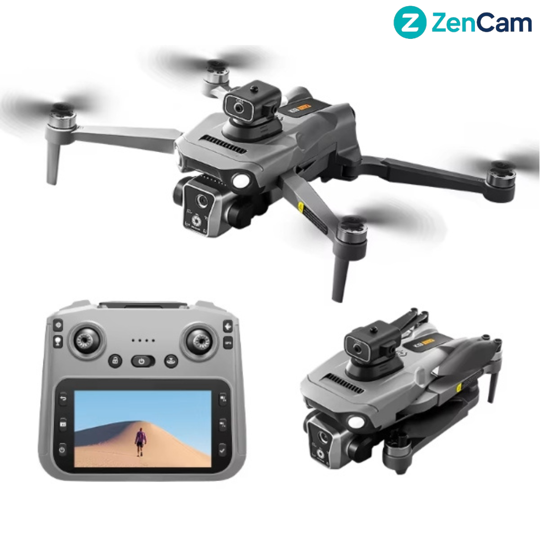 Dronă cu GPS și cameră HD, autonomie 20 minute și rază 1 km, vedere frontală