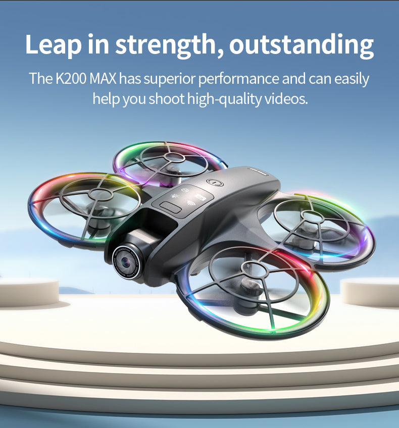 Dronă profesională cu rază 200m, FPV pe ecran, cameră și lumini RGB