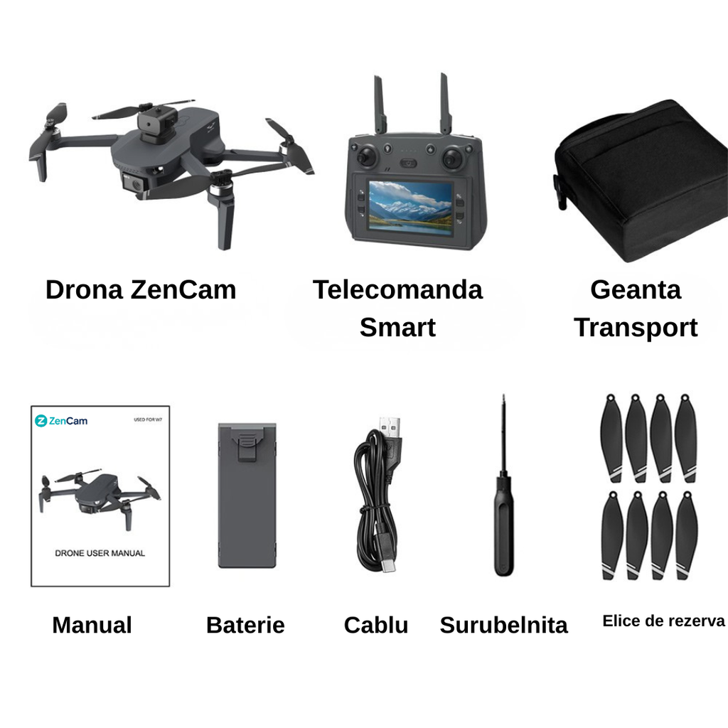 Dronă 4K cu autonomie 15–20 minute și zbor inteligent
