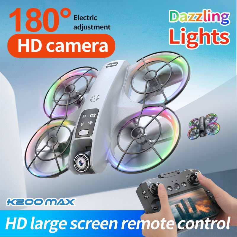 Dronă cu lumini RGB pentru efect luminos, cameră HD și control la distanță