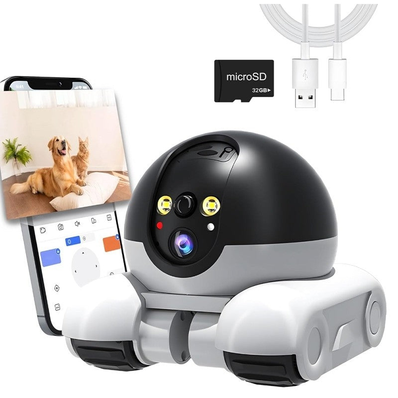 Robot de supraveghere WiFi cu 2 camere 5MP, vedere nocturnă și aplicație mobilă