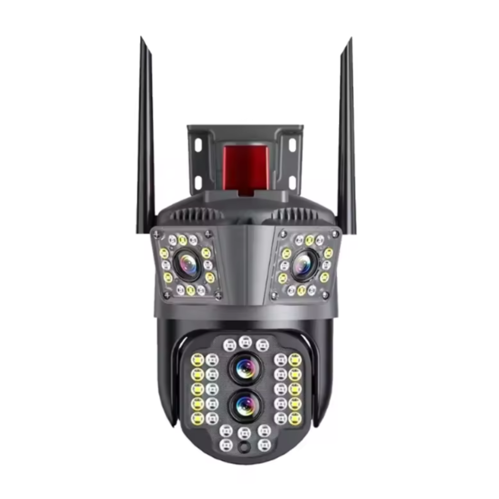 Camera de Supraveghere Tripla Conexiune 4G, 12MP, Exterior/Interior, Ultra HD, 5X zoom, Rotire, Leduri, Lumina, Comunicare Bidirectionala, Alarma, Senzor Miscare 