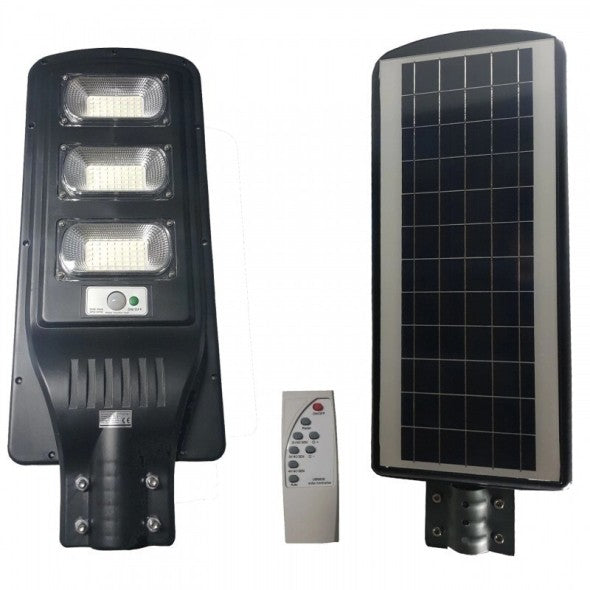 Panou solar stradal, lampa integrata, 300w, ip65, 120 x led, telecomanda, senzor miscare/lumina 